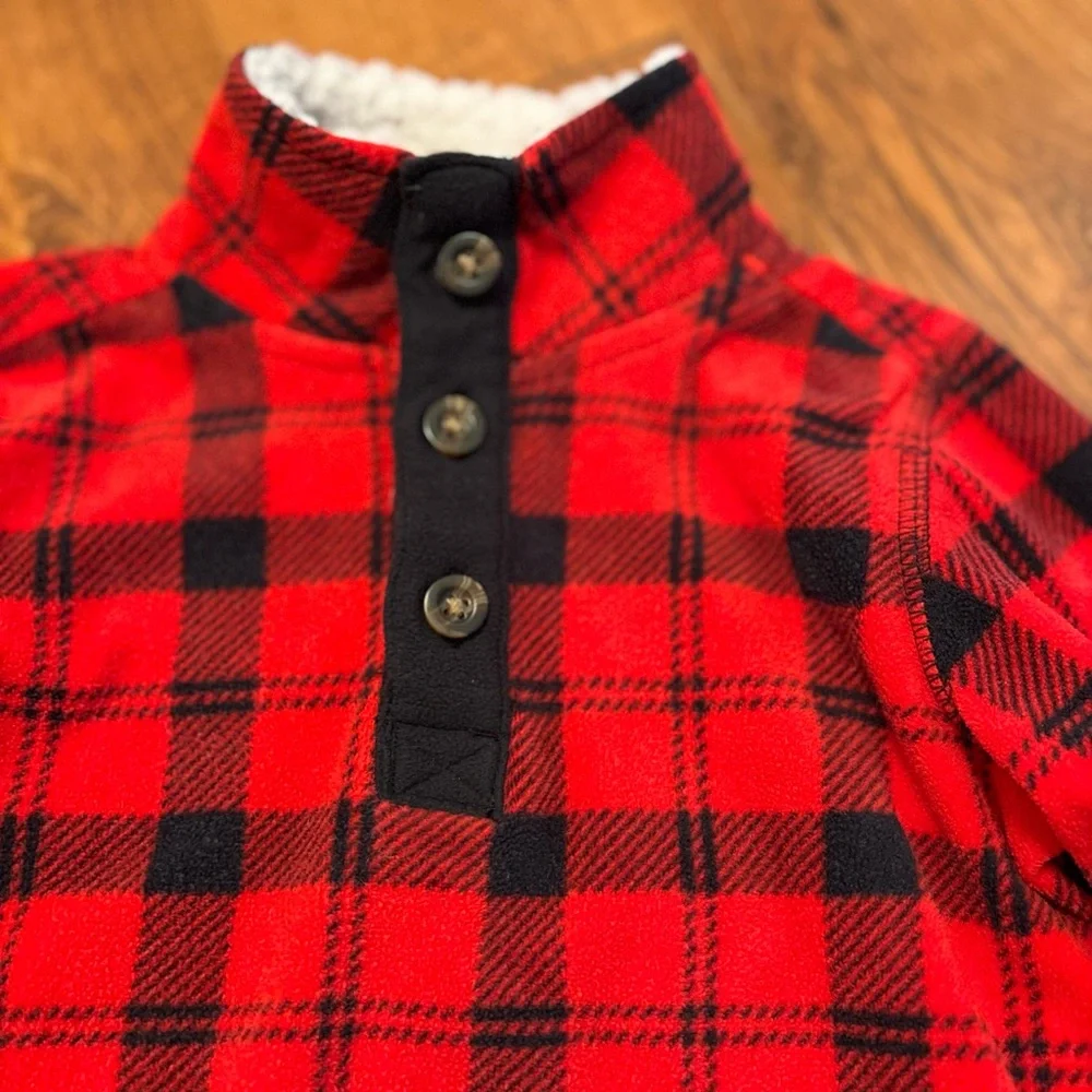 Carter's Red Plaid Kids Pullover Fleece. Size 2T